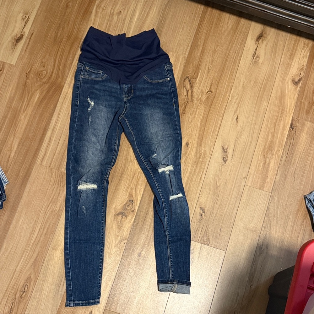 Pinkblush Dark Blue Distressed Skinny Jeans